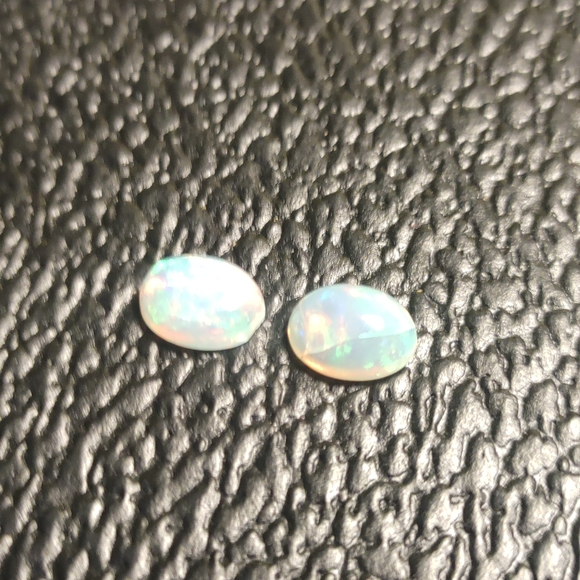 Natural Crystal Opal Cabochon Pair 2 Piece Lot #101 - Picture 3 of 8